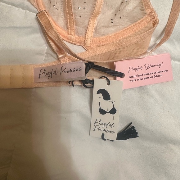 Playful Promises: Nola Toffee Diamanté studded bra size 32D - Picture 6 of 6